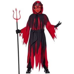 Spirit Halloween Light Up Devilish Demon Costume Black & Red Size XL‎ 14/16